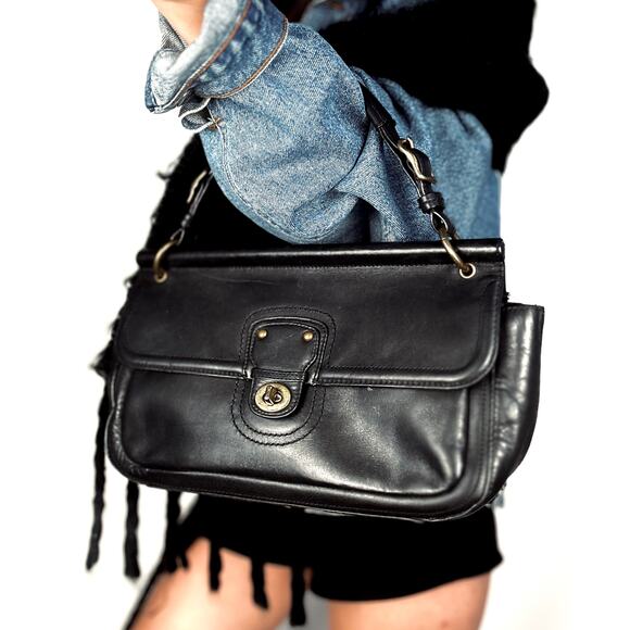 Coach City Willis Black Leather Satchel 22062 Crossbody 2020 Orig Reissue COA - Picture 1 of 10